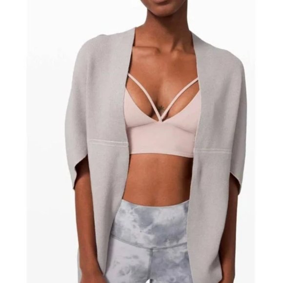 Lululemon Exaltation Wrap Reversible Cardigan Knit Shrug Sweater Cotton Silk O/S - Picture 2 of 4